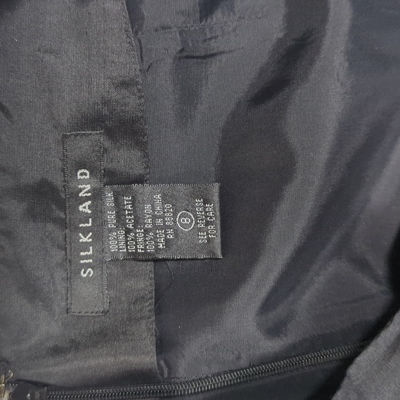 Silkland Boho Black Embroidered 100% silk maxi skirt Size 8 - Picture 11 of 12